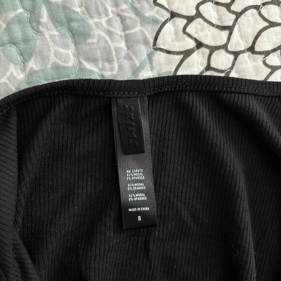 NWOT SKIMS Lounge Mini Slip Dress - Size S - Black - Picture 6 of 6